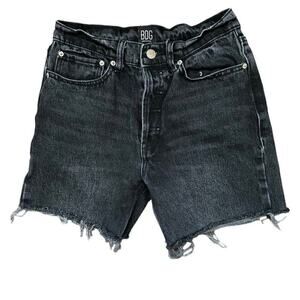 BDG Relaxed Straight Mid Rise Jean‎ Shorts Women's 25 Black Button Fly Denim